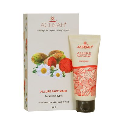 ACHSAH Allure Face Mask Betalain Pigments Vitamin k Amino Acids for all Skin Type No Parabens Sulphate For Men Women Refreshing Resurfacing Skin 60gm2.1 Oz
