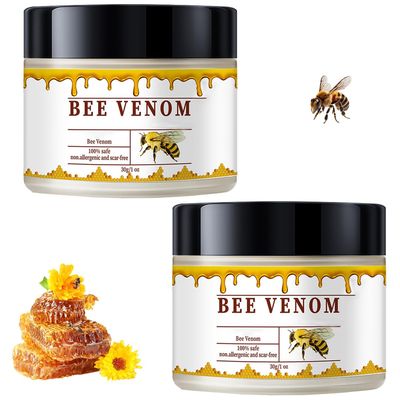 Omaky 2 PCS Bee Venom Skin Cream, Natural Bee Venom Cream for Removing and Repair, Professional Bee Venom Hydrating Moisturizing Cream for All Parts of The Body