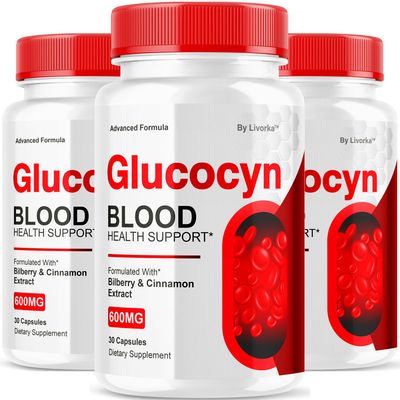 (3 Pack) Glucocyn - Glucocyn Capsules Glycogen Support, Official Gluco Cyn Supplement Pills Health Wellness All Natural Ingredients, Glucosyn Plus Premium Advanced Formula, 90 Capsules for 3 Months
