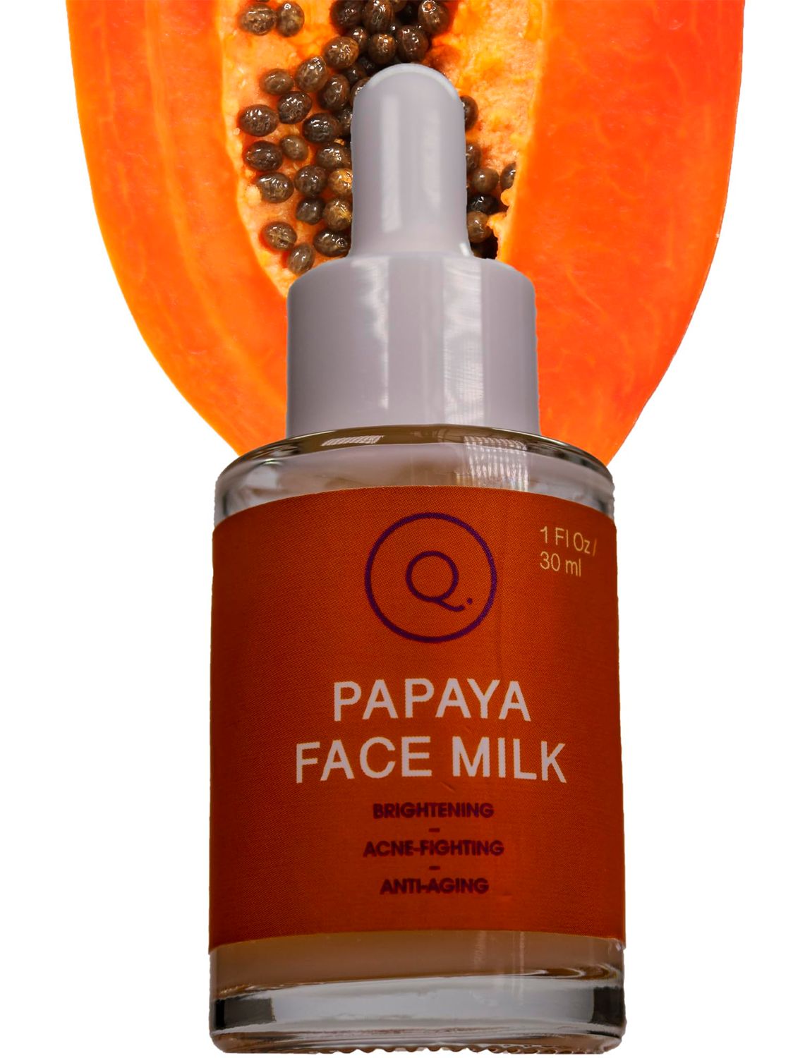 Brightening Papaya Face Milk Serum with Vitamin C and Niacinamide, 1 Fl Oz 30 ml