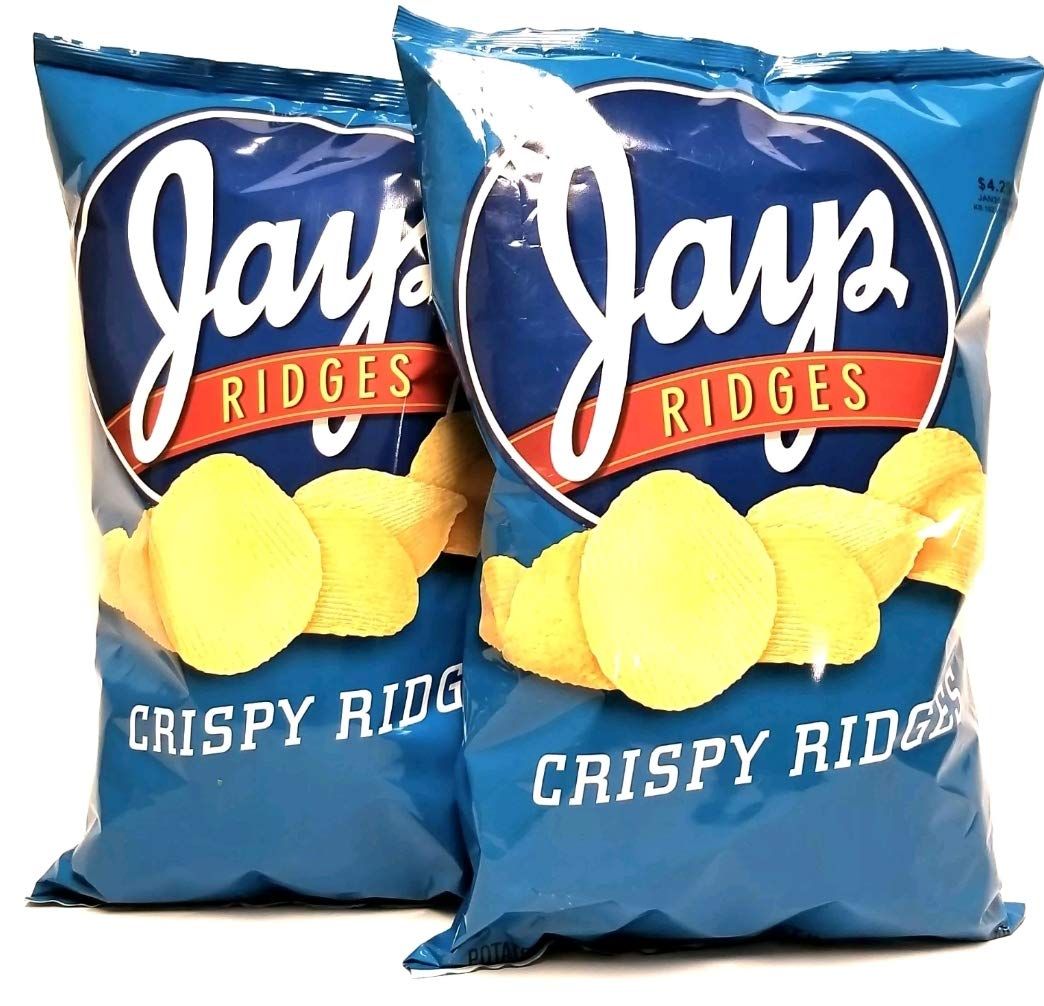 JAY&#39;S BIG BAG CRISPY RIDGES Original Potato Chips 2 Pack 10 oz bags
