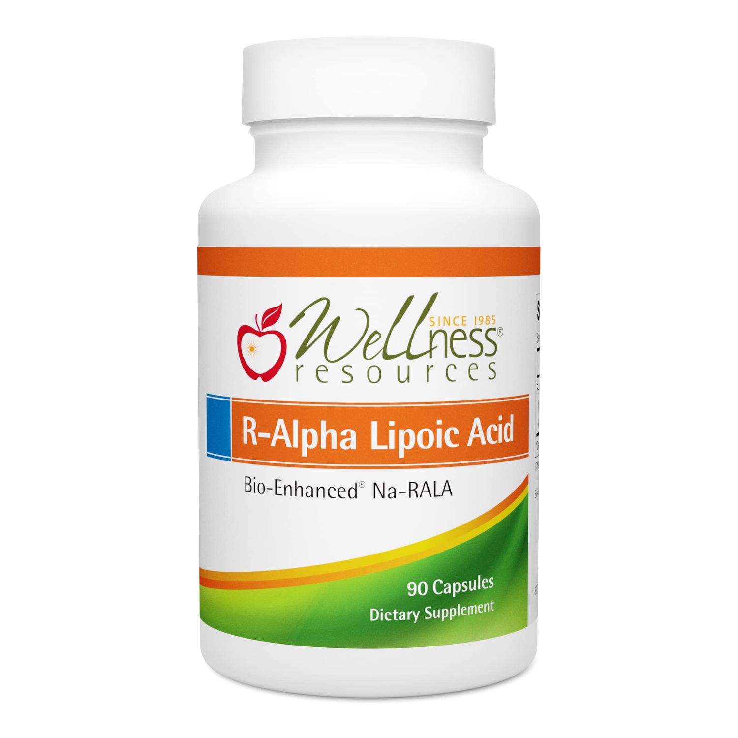 Wellness Resources R Alpha Lipoic Acid RALA Supplement - 90 Capsules - Stabilized R-Lipoic Acid with Bio-Enhanced Na-RALA for Maximum Bioavailability - R-Ala Non-GMO and Gluten Free