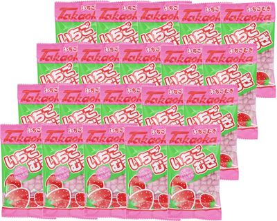&quot;mugi choco&quot; chocolate coated wheat puffs strawberry flavor x 20 bags Popular Japanese candy With MAIKO sticker Pio big bazar