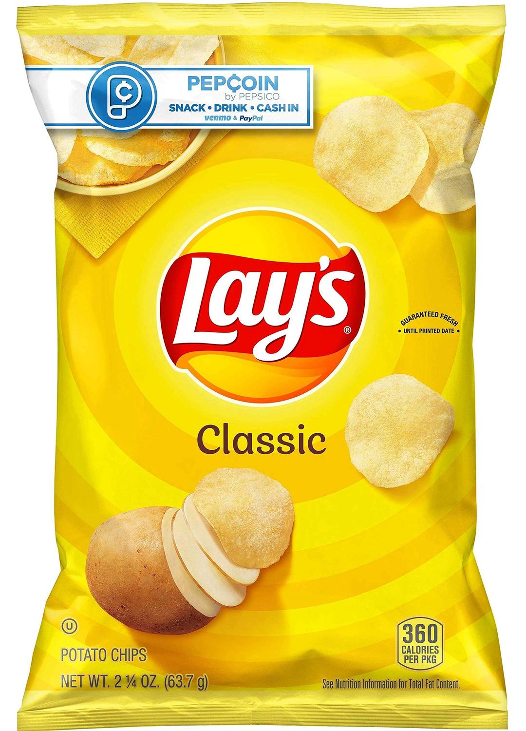 Lays Classic Potato Chips, 2.25 Ounce - 24 per case.