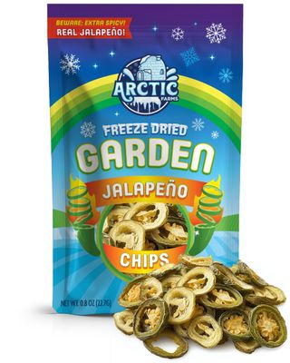 Arctic Farms Garden Freeze Dried Jalapeno Chips, Extra Spicy, Crunchy (Large Bag)