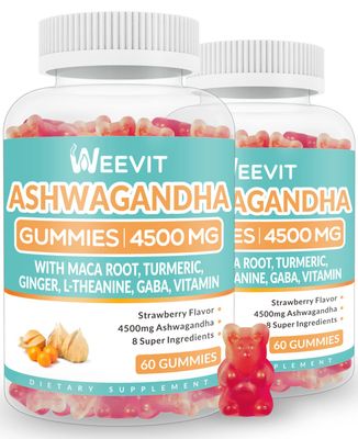 Ashwagandha Gummies with Vitamin D for Women Men, Ashwagandha Gummy with Maca Root Powder Organic Ashwa Gummies for Boost Energy