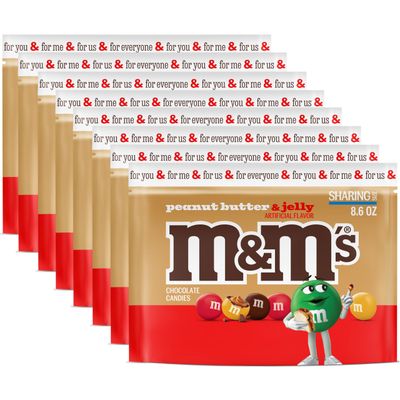 MM s Peanut Butter Jelly Candy, Sharing Size, 8.6 Oz Resealable Bulk Bags (Pack of 8)