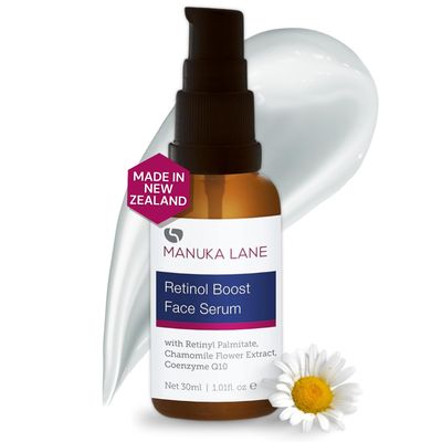 Retinol Boost Serum for Face and Neck with Collagen, Shea Butter Chamomile Flower Extract Plant Based Formula Carefully formulated to keep your skin young and healthy!