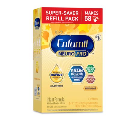 Enfamil NeuroPro Baby Formula, MFGM 5-Year Benefit, Expert-Recommended Brain-Building Omega-3 DHA, Exclusive Immune Supporting HuMO6 Blend, Infant Formula Powder, Baby Milk, 36.4 Oz