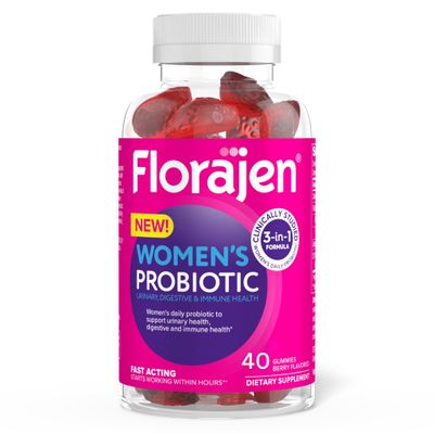 Florajen Women&#39;s Probiotic, Daily Gummies for Urinary Health, Immune Support, and Digestive Supplement, 40 Gummies