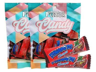 2 Pack Choco Mint Chewy Candy - Party Travel Non Melting Creamy Chocolate 2.82 Ounce per pack