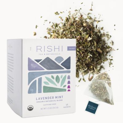Rishi Tea Lavender Mint Herbal Tea - Organic, Caffeine Free Sachet Bags, Calming Lavender with Peppermint Sage - 15 Count (Pack of 1)