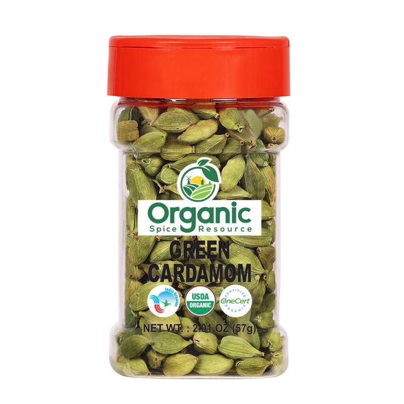 Organic Cardamom Pods 2.01 oz - 57g USDA Organic Vegan Non-GMO, All Natural Blend - 100 Raw from India, by SHOPOSR