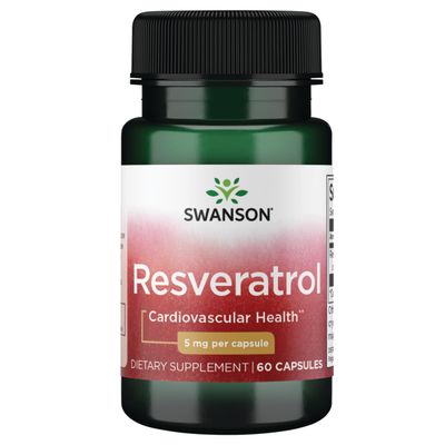Swanson Resveratrol Polygonum Cuspidatum Extract 5 Milligrams 60 Capsules