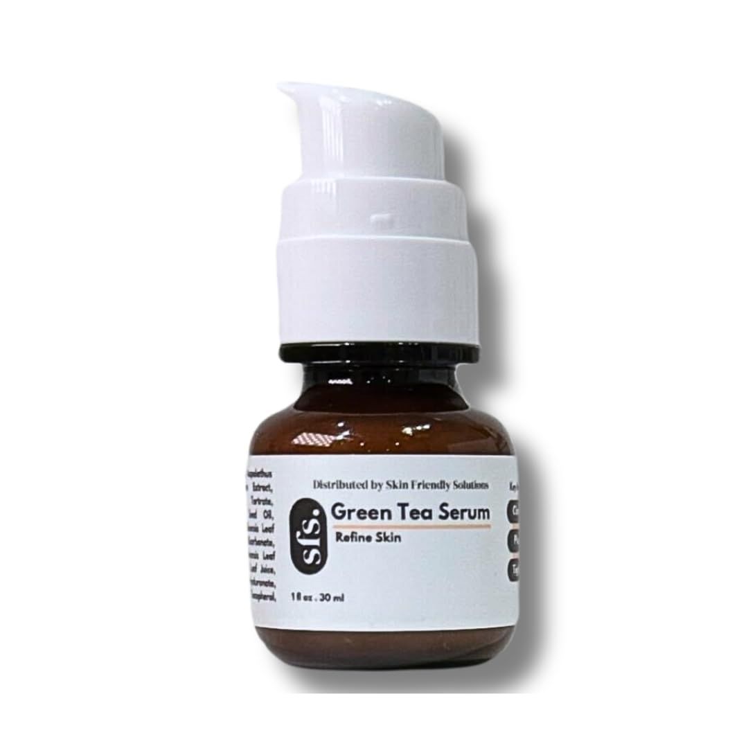 Skin Friendly Solutions Clarifying Green Tea Hyaluronic Acid Serum for red light therapy with Niacinamide - Skin Repairing and Clarifying Face Serum