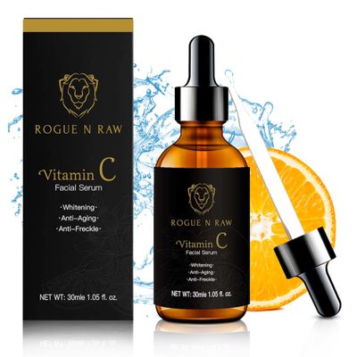 Rogue N Raw 20 Vitamin C Serum 30ml - Maximum Strength Formula - Retinol, Hyaluronic Acid, Collagen - Treatment For Face Eyes, Wrinkles