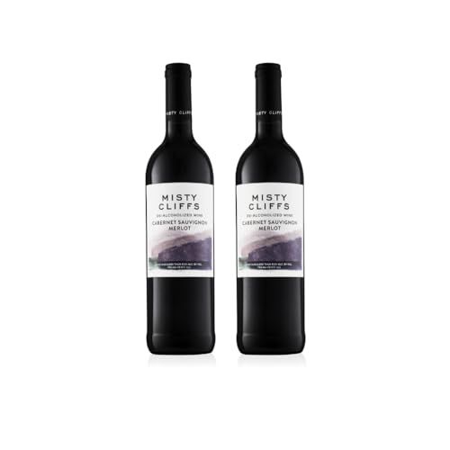 Misty Cliffs Premium Non-Alcoholic Cabernet Sauvignon Merlot Wine (2 Pack)