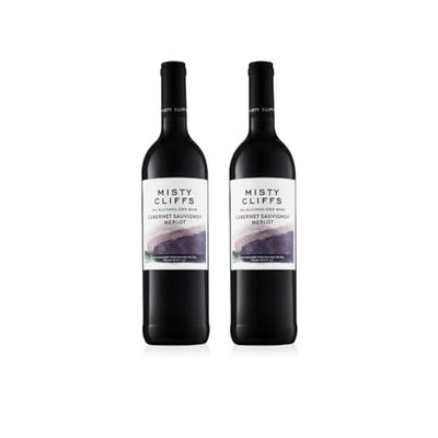 Misty Cliffs Premium Non-Alcoholic Cabernet Sauvignon Merlot Wine (2 Pack)