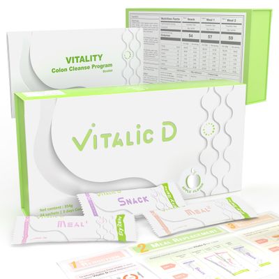 EzyRelife Vitalic D, 3-Day Deep Colon Cleanse Natural Detox Reset to Remove Mucoid Plaque, Relieve Bloating, Flatten Stomach Feel Lighter Restore Gut Balance for Total Wellness Apple Flavor