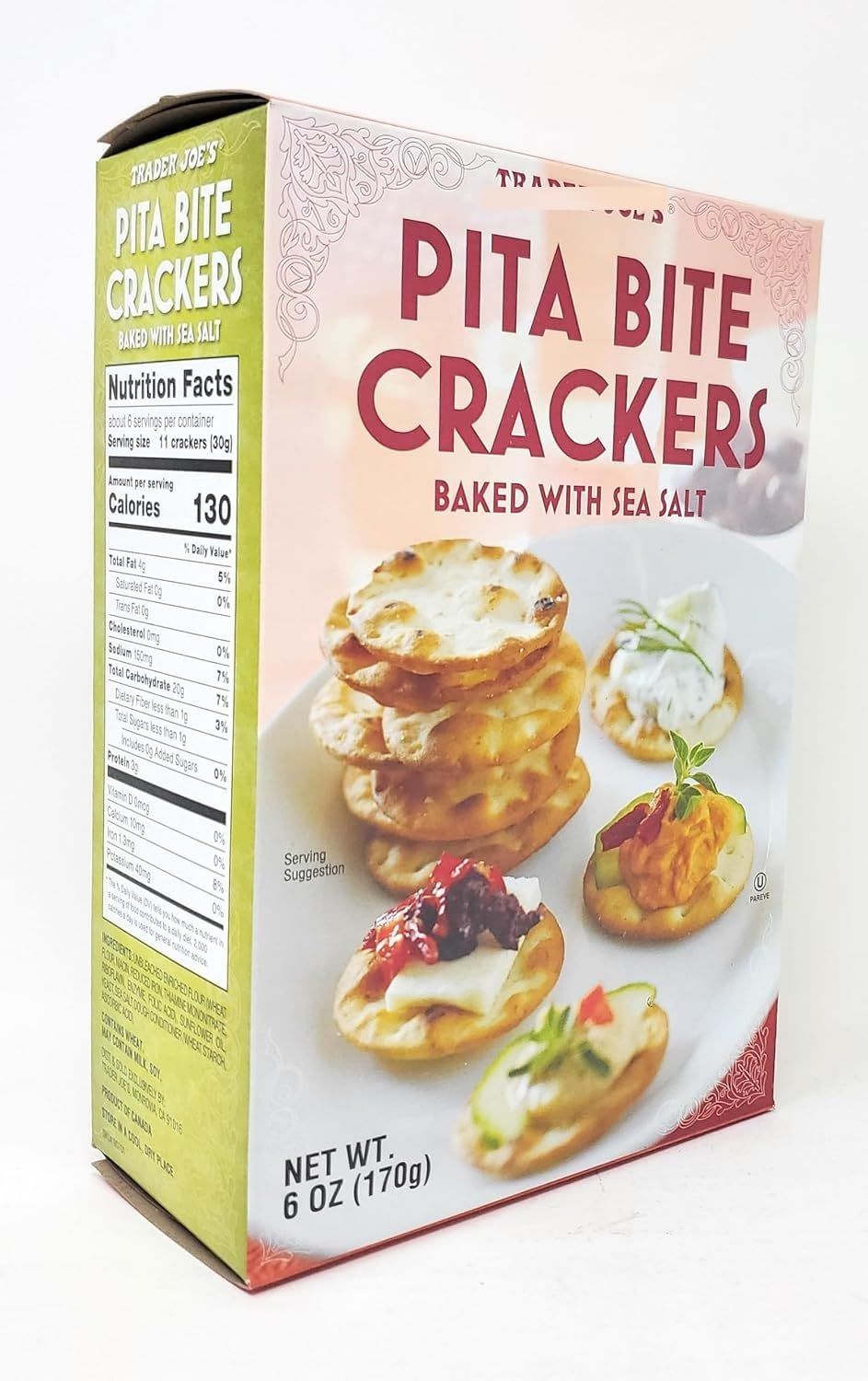 Pita Bite Crackers with Sea Salt 6oz170g (Pack of 1)