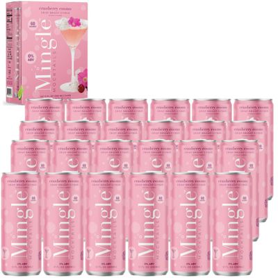 Mingle Mocktails Cranberry Cosmo, Premium Non-Alcoholic Drinks, Tangy and Sweet Pre-Mixed Drinks, Healthy Alternatives, Canned Mocktails, 12 fl. oz. Cans, Pack of 24