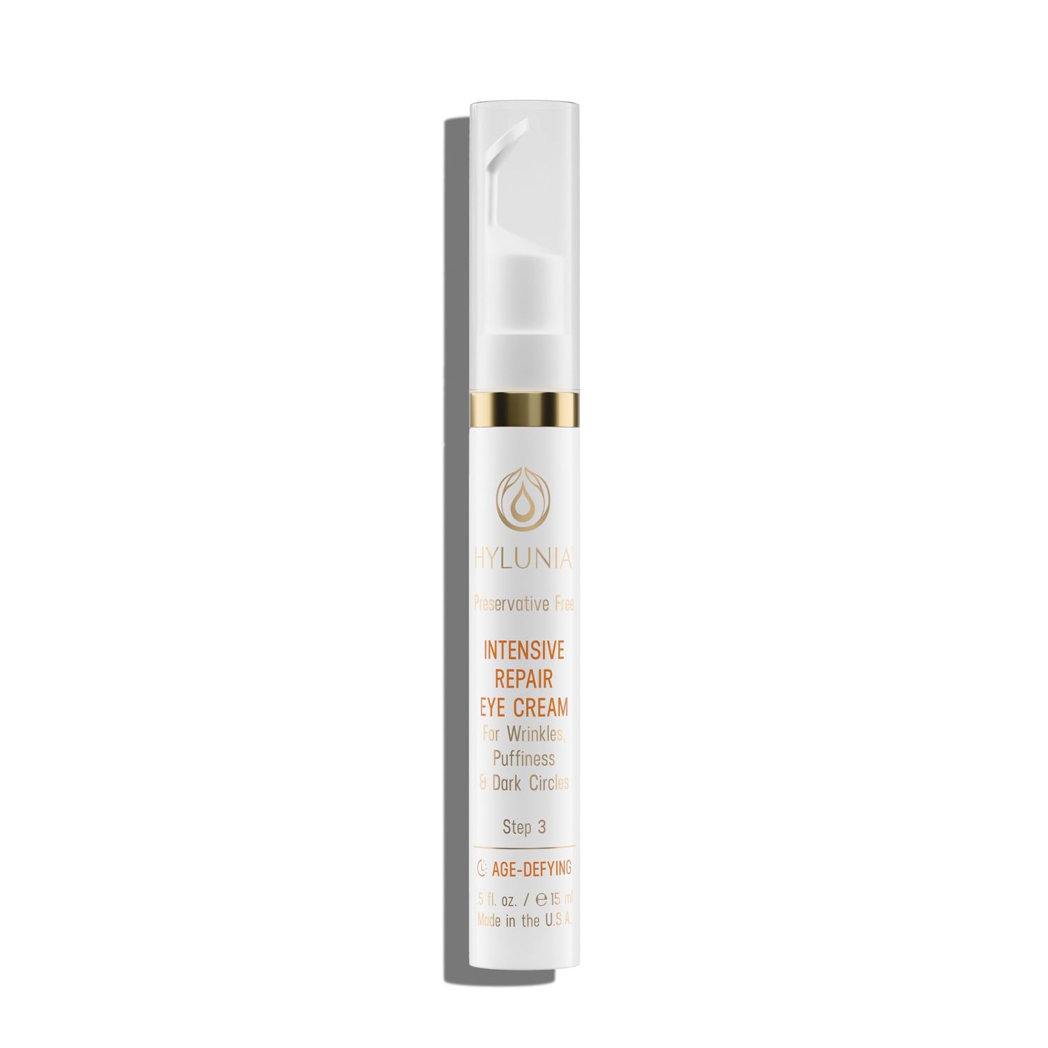 Hylunia Intensive Repair Eye Cream - Hydrating Firming with Peptides, Vitamin C Hyaluronic Acid - Reduces Dark Circles, Puffiness Fine Lines - Lightweight, Vegan, Clean Skincare