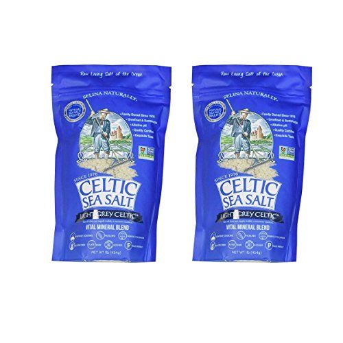 Light Grey Celtic Sea Salt Resealable Bags Additive-Free, Delicious Sea Salt, Perfect for Cooking, Baking and More - Gluten-Free, Non-GMO Verified, Kosher and Paleo-Friendly, 16 Ounce (Pack of 2)