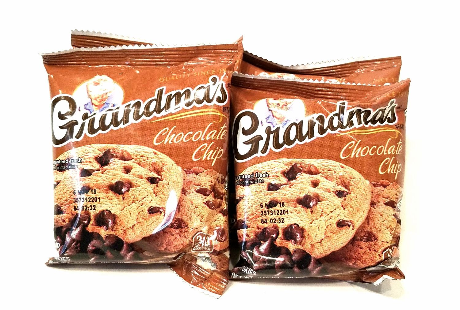 Grandma&#39;s Cookies Chocolate Chip Flavored 8 cookies 2 Per Pack (pack of 4)
