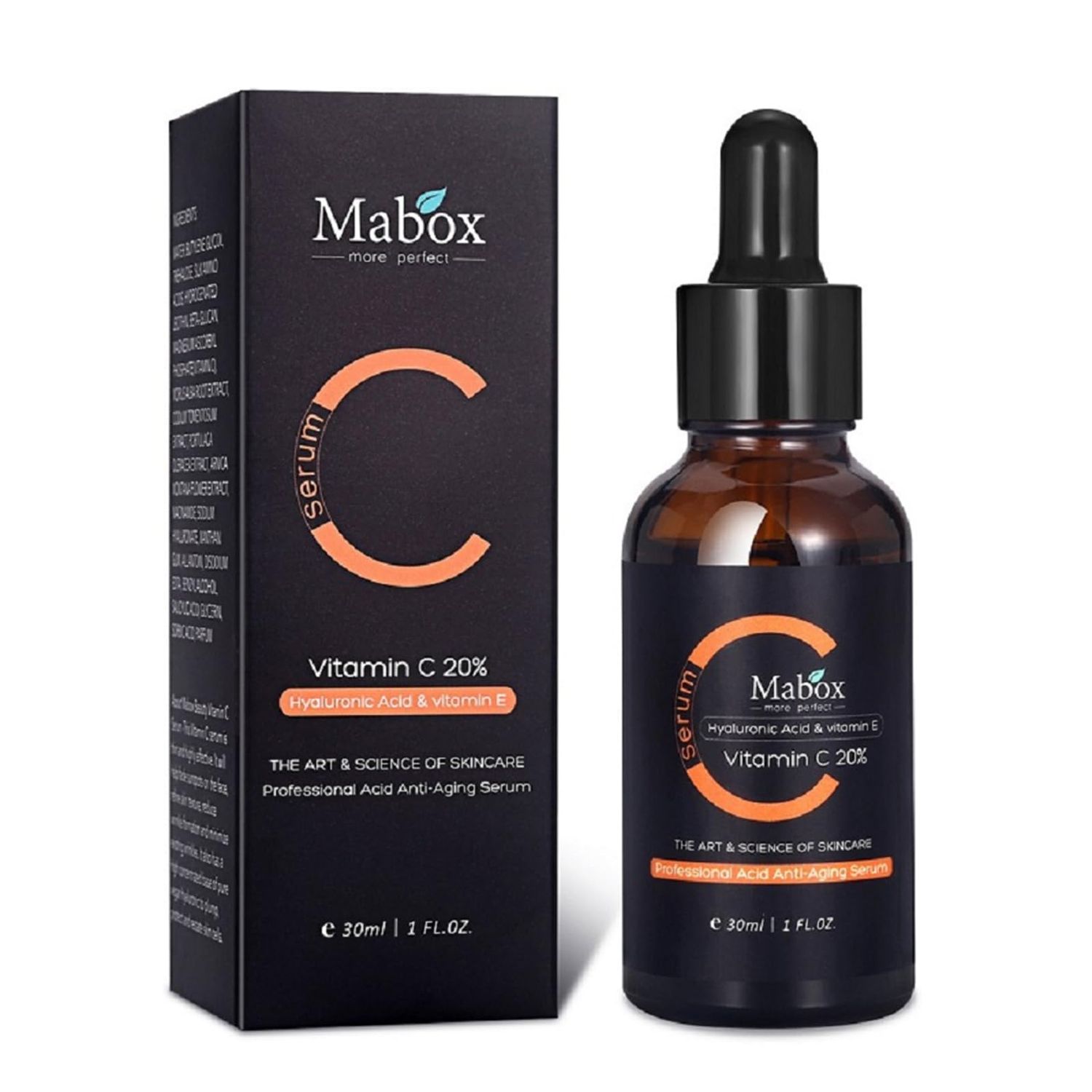 20 Vitamin C Face Serum With Hyaluronic Acid and Vitamin E- Facial Serum - Fade Dark Spots, Acne Wrinkles, Smoothing Skin Serum for Face and Eye (1 fl.oz)