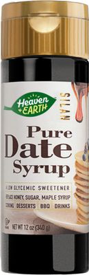Heaven Earth 100 Pure Organic Silan Date Syrup 12oz Date Honey Squeeze Bottle Natural Honey or Maple Syrup Alternative Low Glycemic Index, Great Sugar Replacement Kosher