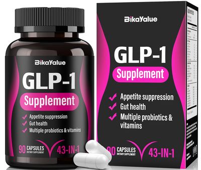 BIKAYALUE GLP-1 Alternative Supplement, with Akkermansia Probiotics 30 Billion, Hops, Green Tea Extract - Metabolism Gut Health, Digestive Wellness Support - 90 Capsules (30 Servings)