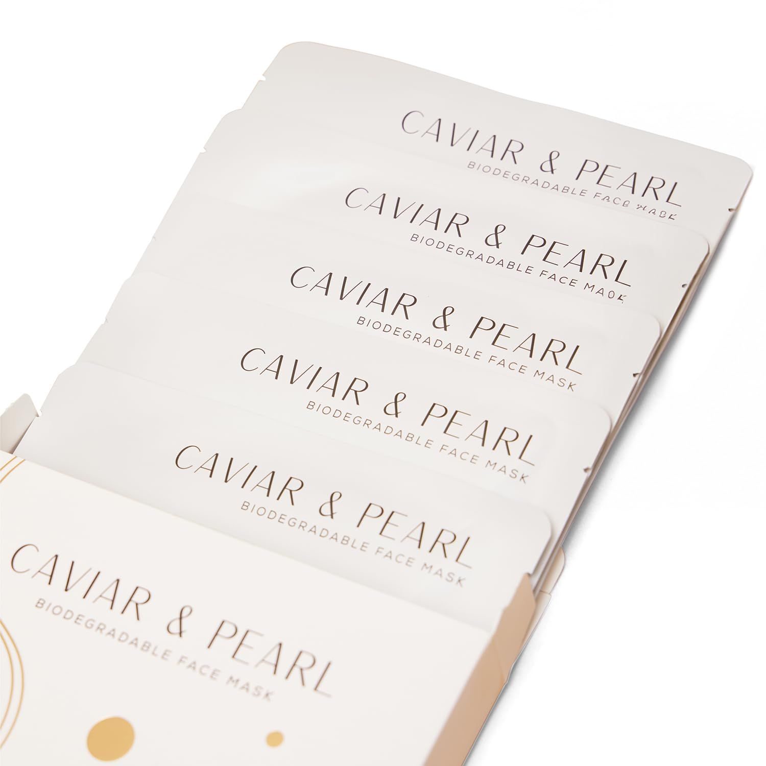 CSM Caviar Pearl Face Mask - Luminous Hydrated Skin - Reduces Fine Lines Wrinkles, Brightens Complexion, and Strengthens Skin Barrier - 5 Individually-Wrapped Masks