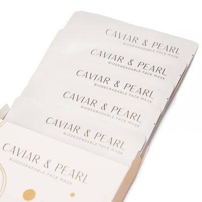 CSM Caviar Pearl Face Mask - Luminous Hydrated Skin - Reduces Fine Lines Wrinkles, Brightens Complexion, and Strengthens Skin Barrier - 5 Individually-Wrapped Masks