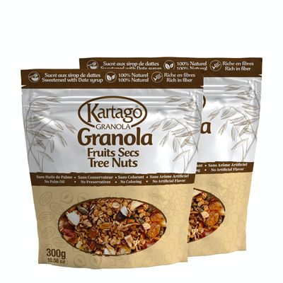 Kartago Granola Tree Nuts Cereals, Naturally Sweetened with Date Syrup Healthy Breakfast, 10.58 oz, (Pack of 2)