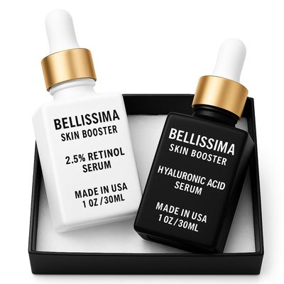 Bellissima Skin Booster Hyaluronic Acid and Retinol Set - Anti-Aging Serum, Boost Skin Hydration, Reduce Wrinkles Fine Lines, Accelerate Skin Renewal