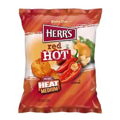 Herr&#39;s Red Hot Potato Chips, 1 Ounce (Pack of 42 Bags) - Crispy and Fiery Potato Chips - Perfect for Snack Lovers Who Like It Hot