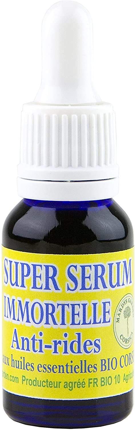 SUPER SERUM IMMORTELLE ANTI WRINKLE 15ml enriched in ORGANIC ESSENTIAL OIL HELICHRYSUM ITALICUM