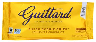Guittard Super Cookie Chips, Semisweet Chocolate, 100 Real Chocolate, 48 Cacao, Fair Trade, Kosher, Nut Free, Gluten Free Non-GMO, 10 Ounce (Pack of 12)