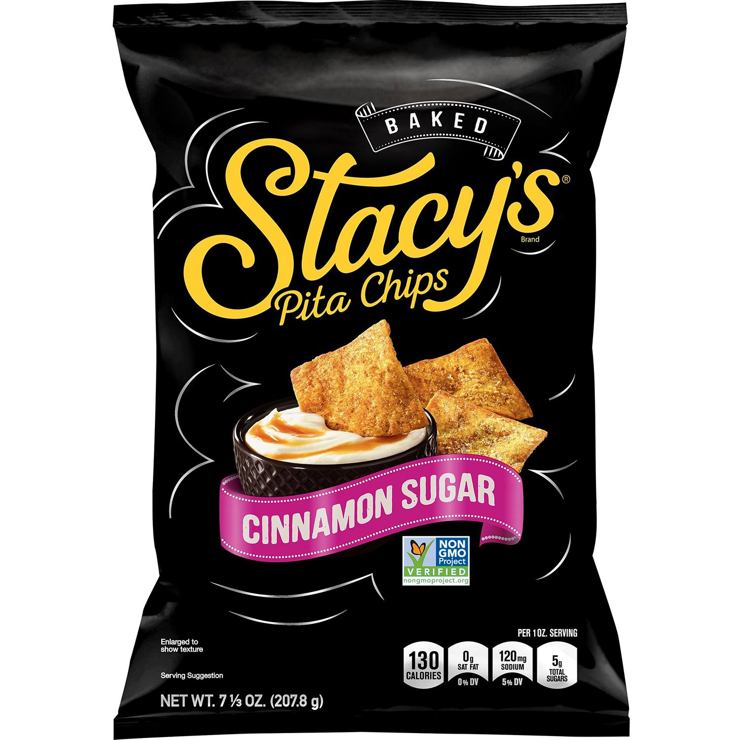 Stacy&#39;s Cinnamon Sugar Flavored Pita Chips, 7.33 Ounce (Pack of 12)