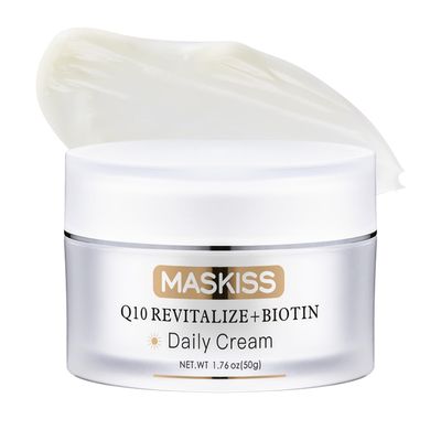 Maskiss Q10 Anti-Wrinkle Face Cream, Unscented Anti-Aging Face Moisturizer for Sensitive Skin, Firming Face and Neck Cream, 1.76 Oz Jar