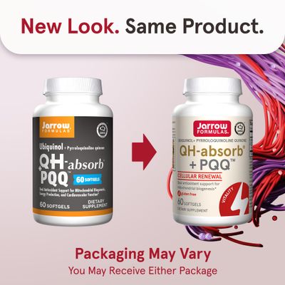 Jarrow Formulas QH-absorb PQQ, Dietary Supplement, Antioxidant Support for Mitochondrial Biogenesis, Cellular Energy Production and Cardiovascular Health, 60 Softgels, 60 Day Supply