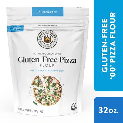 King Arthur Gluten Free Pizza Flour: Crispy Neapolitan-Style Crust - 32 oz Box, Perfect for GF Baking, Celiac-Friendly, 00 Pizza Dough Mix