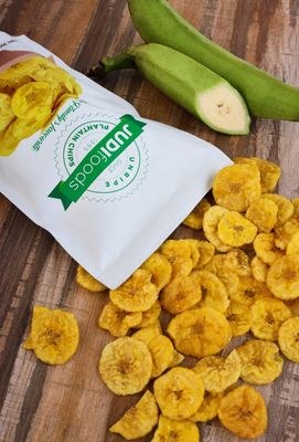 JUDI Foods Unripe Plantain Chips, Family Favorite, 100g, Pack of 3