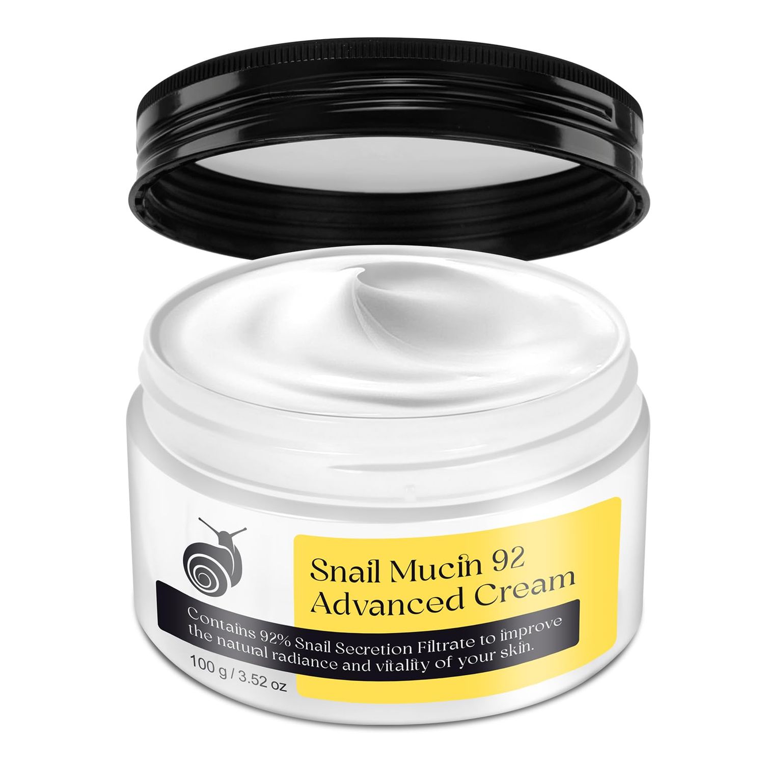 APUUFYQC Snail Mucin 92 Repair Cream, Face Moisturizer for All Skin Types, Repair Youthful, Reduce Wrinkles, 3.52 Oz