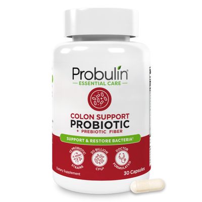 Probulin Colon Support Probiotic Supplement, Daily Gut, Digestive, and Immune Health Probiotics Capsules for Men and Women, 20 Billion CFU, Vegan, 30 Count Bottle