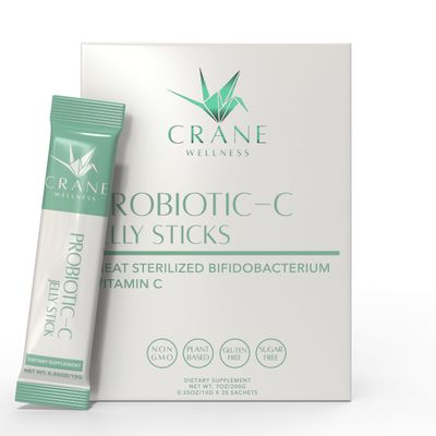 PROBIOTIC-C Jelly Sticks - Bifidobacterium and Vitamin C Non-GMO, Gluten Free, Vegan Individual Sachets for Easy to Go Wellness