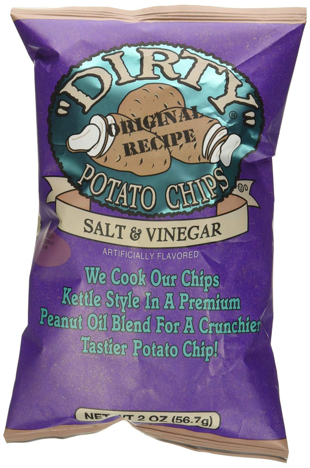 Dirty Salt Vinegar Potato Chips, Kosher, Gluten Free, 2 Ounces (Pack Of 25)