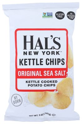 Hal&#39;s New York Original Sea Salt Potato Chips, Gluten Free, 5 Ounces (Pack Of 12)
