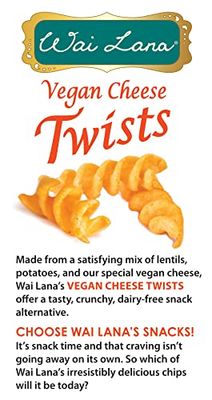 Wai Lana Vegan Cheese Twists with Potato and Lentils (5 Pack of 4.5 Ounce Individual Bags) - Gluten Free, Non-GMO, Vegan, Zero Trans Fats