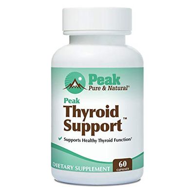 Thyroid Support by Peak Pure Natural Thyroid Supplement and Metabolism Booster to Support Weight Maintenance Iodine Supplement Designed for Underactive Thyroid 60 Capsules